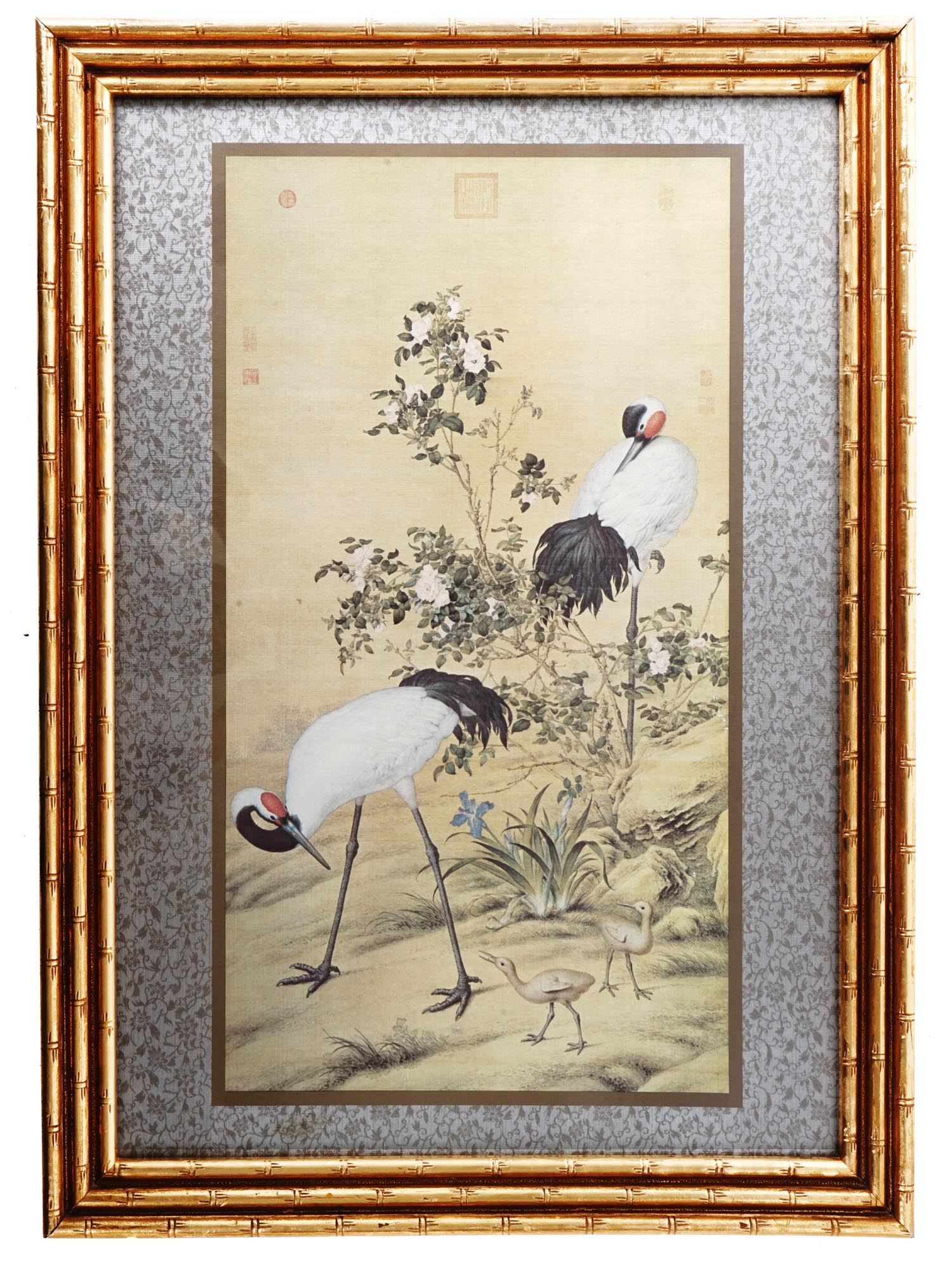 CHINESE CRANES PRINT AFTER GIUSEPPE CASTIGLIONE